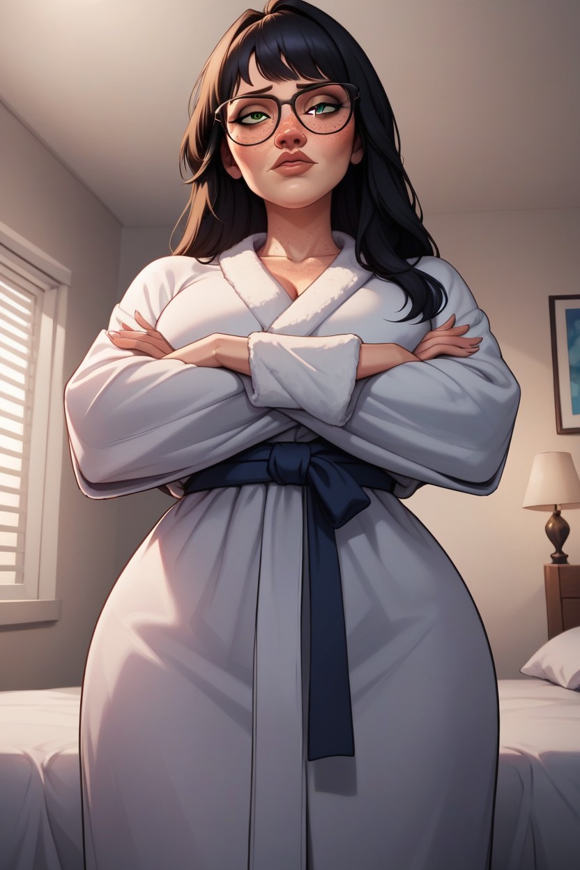 Extremely Pretty Face, Bangs, Bedroom AI Porn