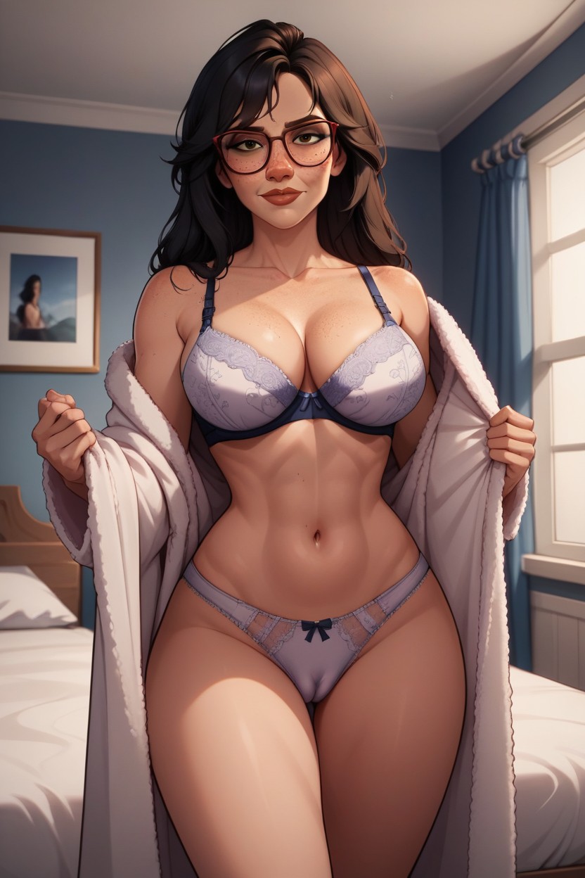 Face, Robe Is Slightly Coming Off, Bangs AI Porn