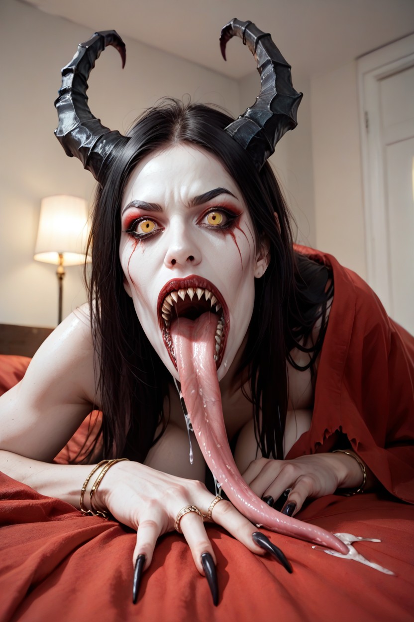 Toe Rings, Long Tongue, Bald AI Porn