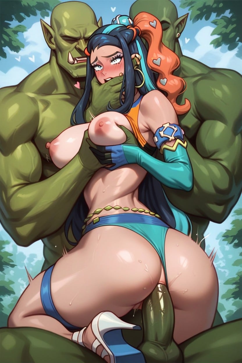 Hot Nessa From Pokmon, Forest Background, Sexy Sonia From Pokmon Hentai IA