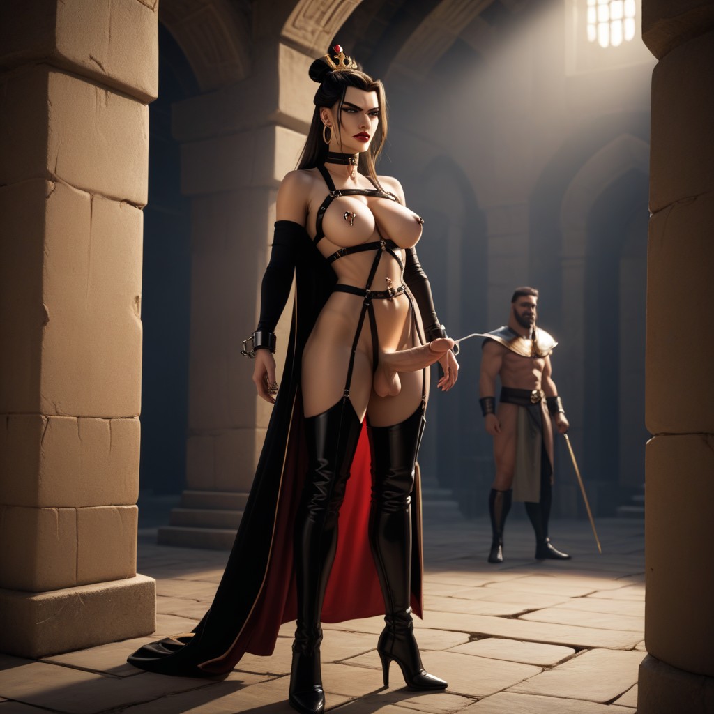 Male Got Long Brown Hair, Perfect Face, Egypt Shemale AI Porn