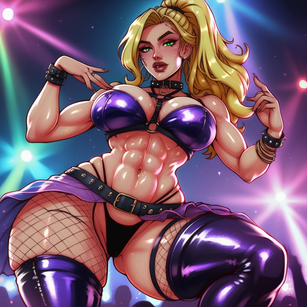 Looking At Viewer, Rave Outfit, Angular Face With AI Porn