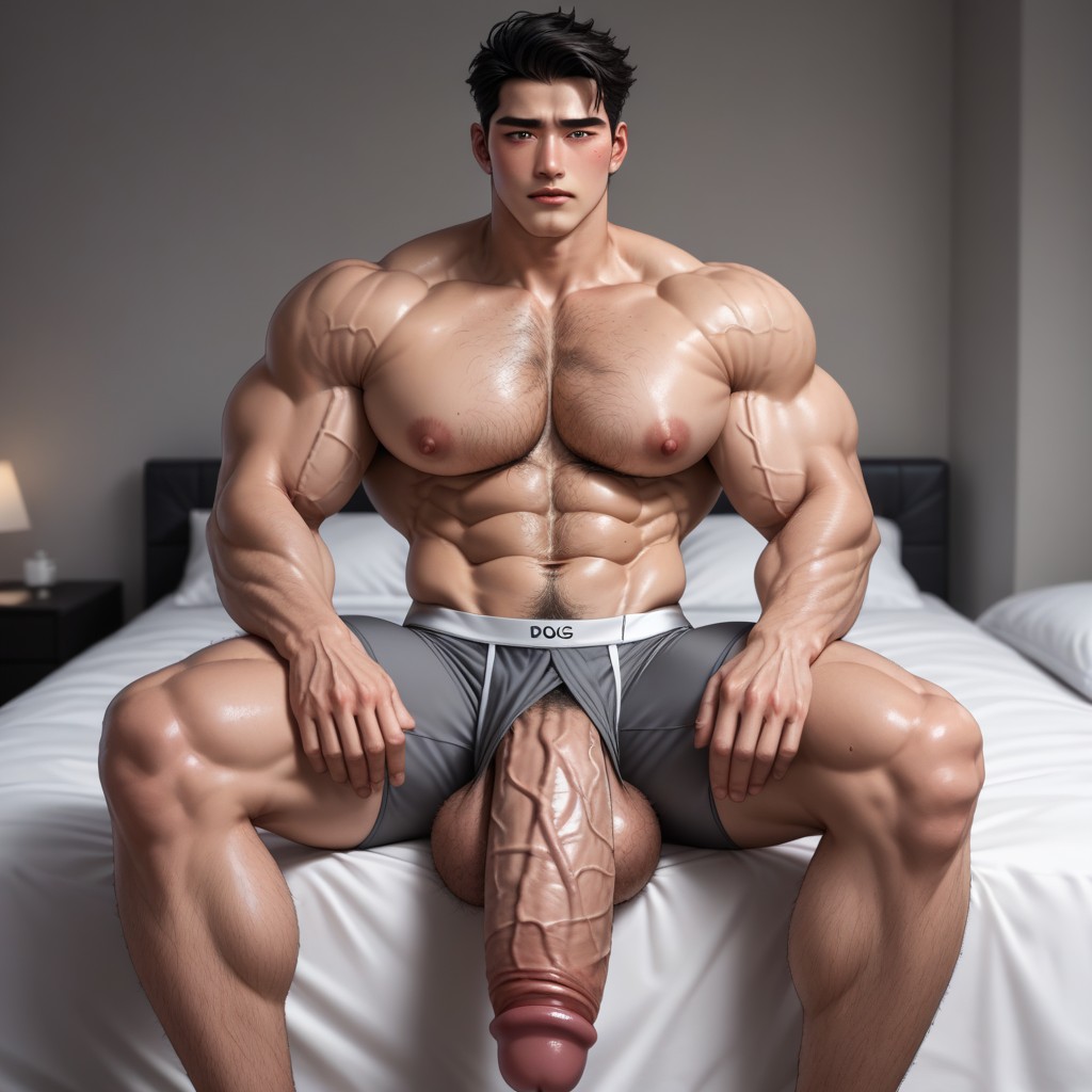 Shy, Gigantic Balls, 근육질 체형 게이 AI 포르노