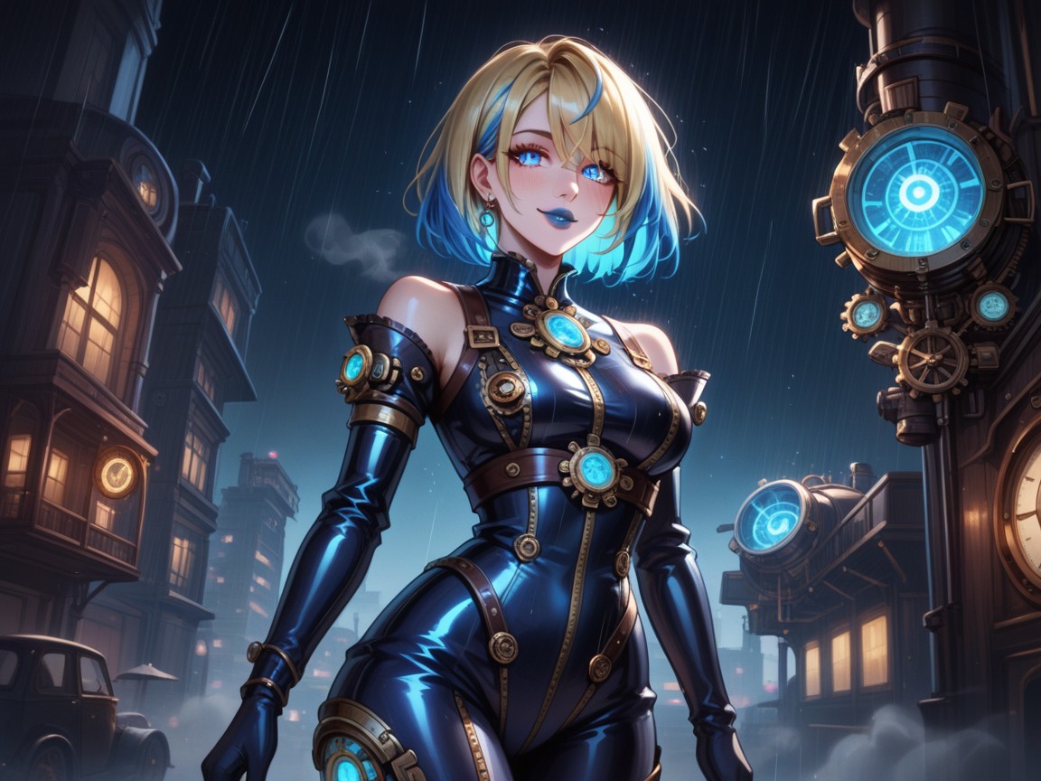 Snatched Waist, Blonde Hair, Glowing Eyes Hentai AI Porn