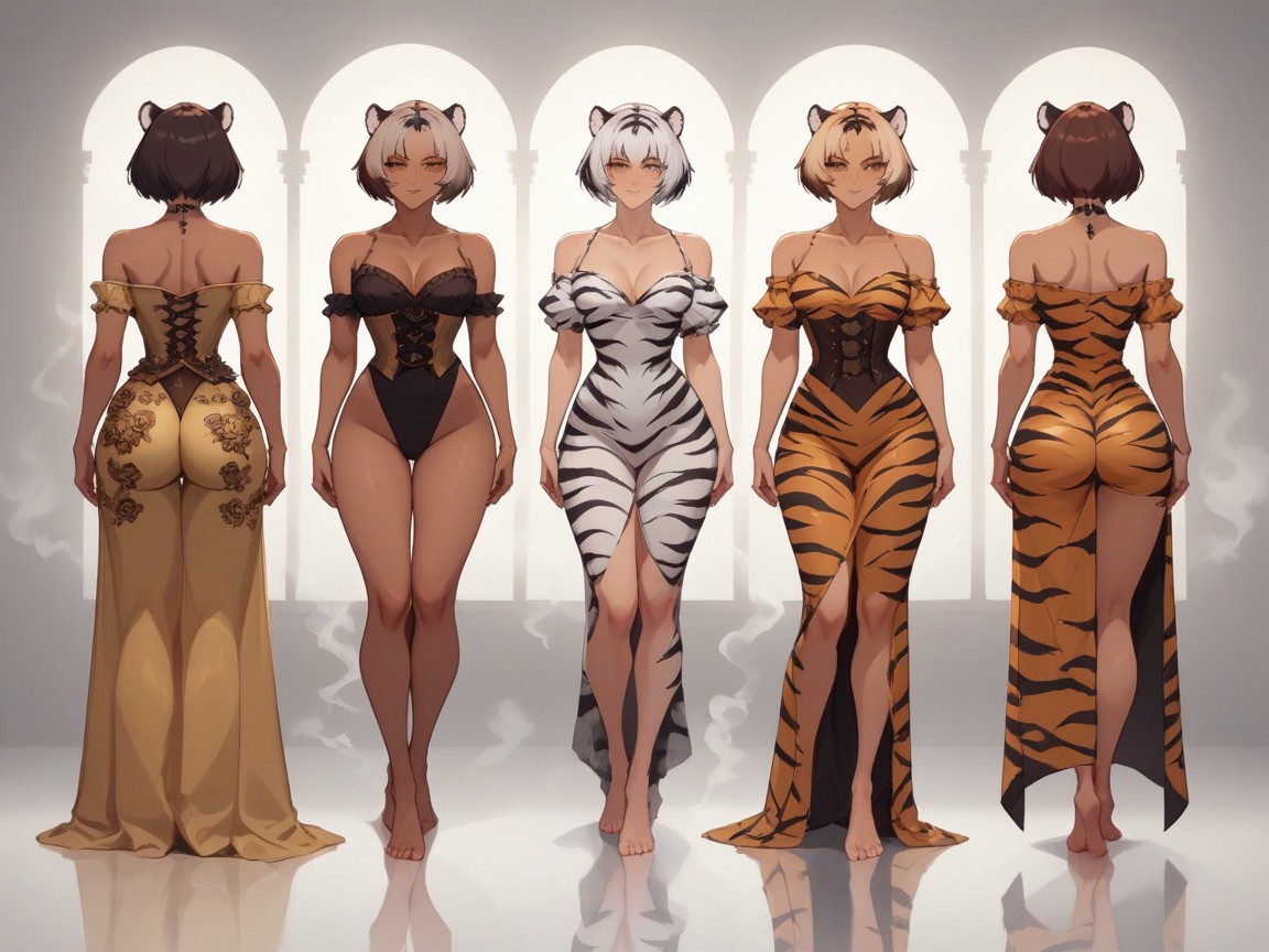 Focus On Woman, Squared Hips, Hips Proportionate To Chest AI Porn
