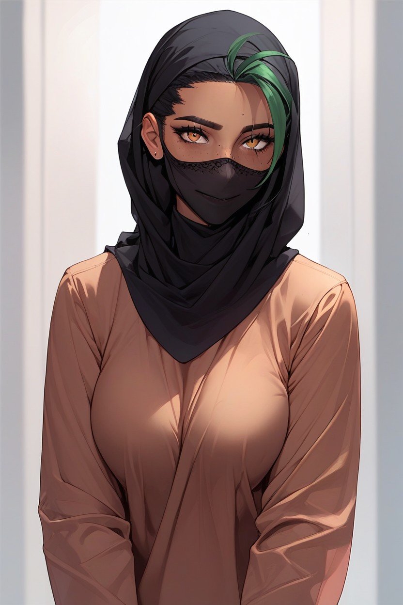 Hijab, Nemona, Black Hijab Hentai IA pornografia