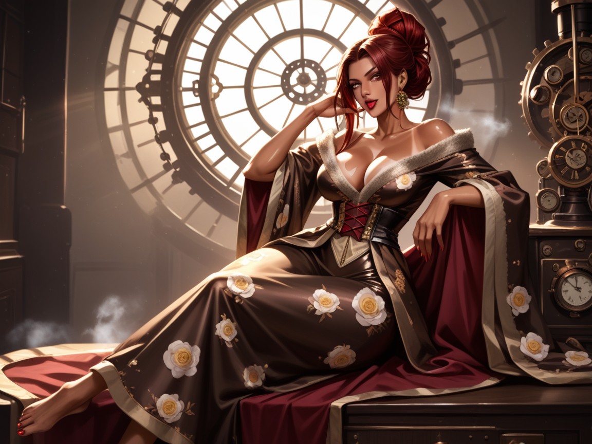 Long Breast Width, Full Body, Steampunk Hentai AI Porn