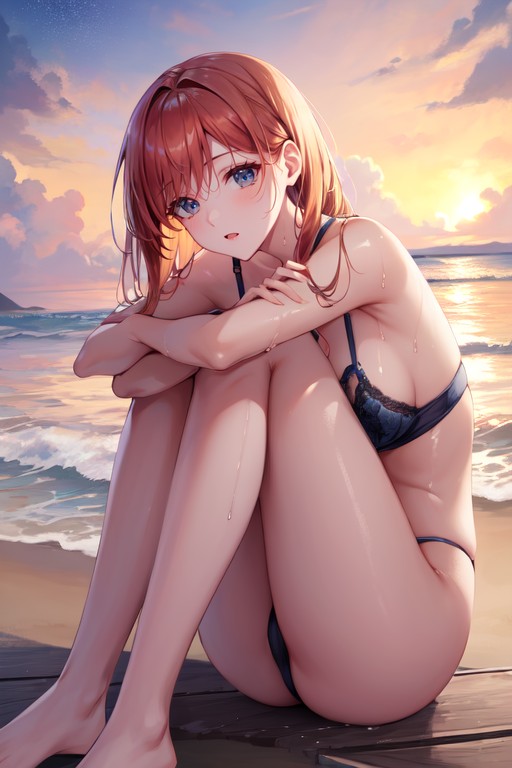 Dark Water, Dark Blue Sands, Side View AI Porn