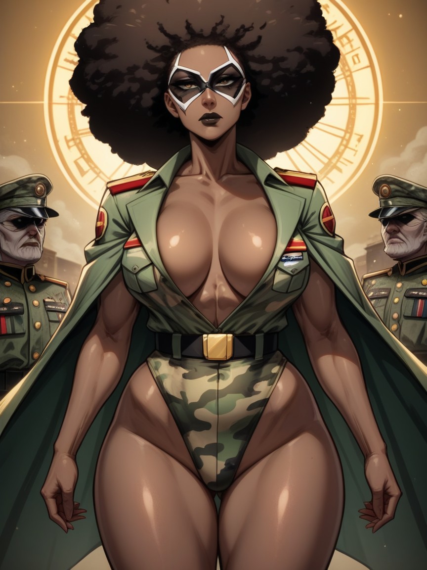 Massive Firm Breasts, Metallic Arms, Muscular AI Porn