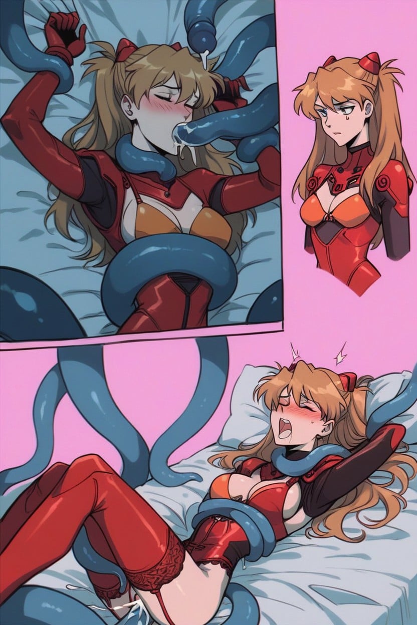 Orgásmica, Bed, Neon Lights Hentai IA