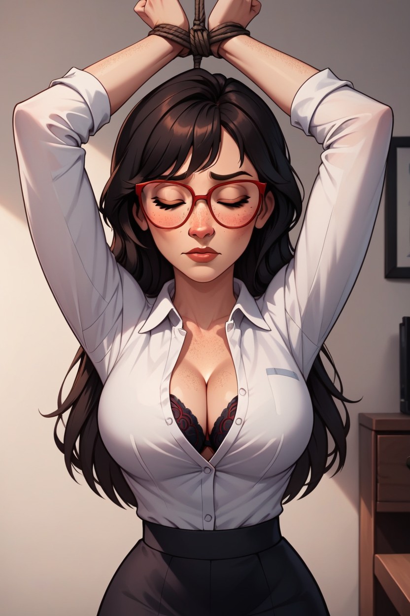 Arms Up, Skirt, Face AI Porn