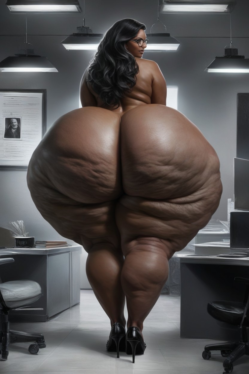 Gigantic Thighs, Extremely Wide Hips, Beauty Face AI Porn