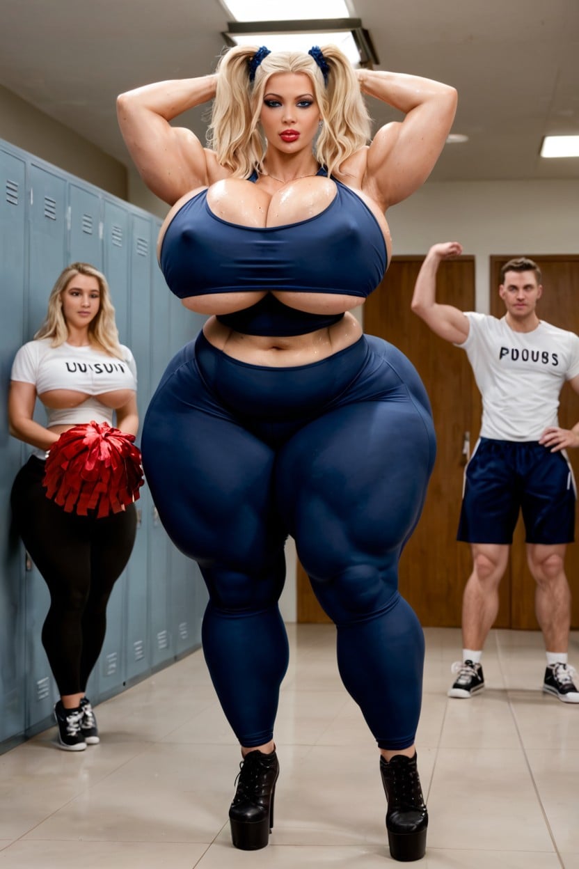 Rounded Breasts, Navel Exposed, Bimbo BBW AI Porn