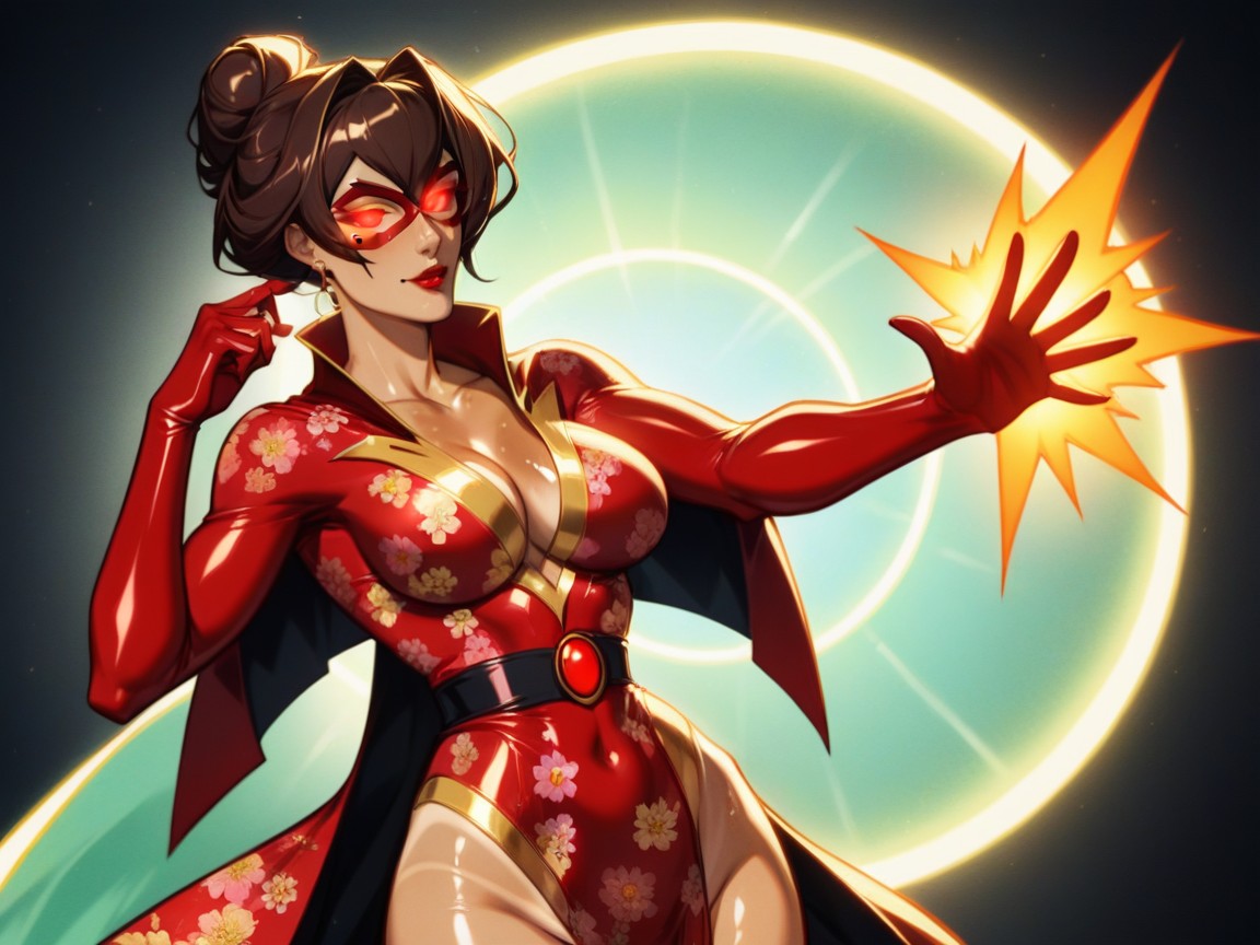 Superhero, Hair Bun, Floating Objects In Background Hentai AI Porn