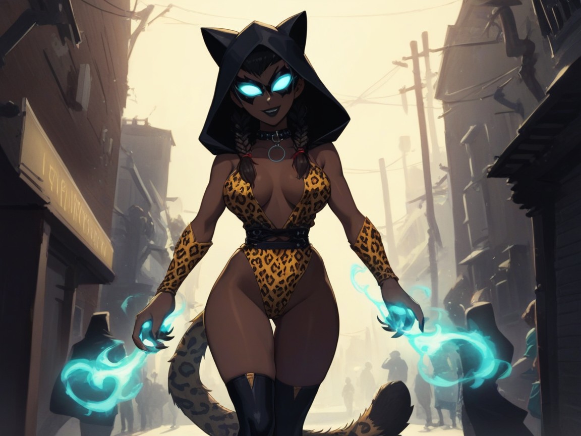 One Woman, Alleyway Background, Collar (restraints) Hentai AI Porn