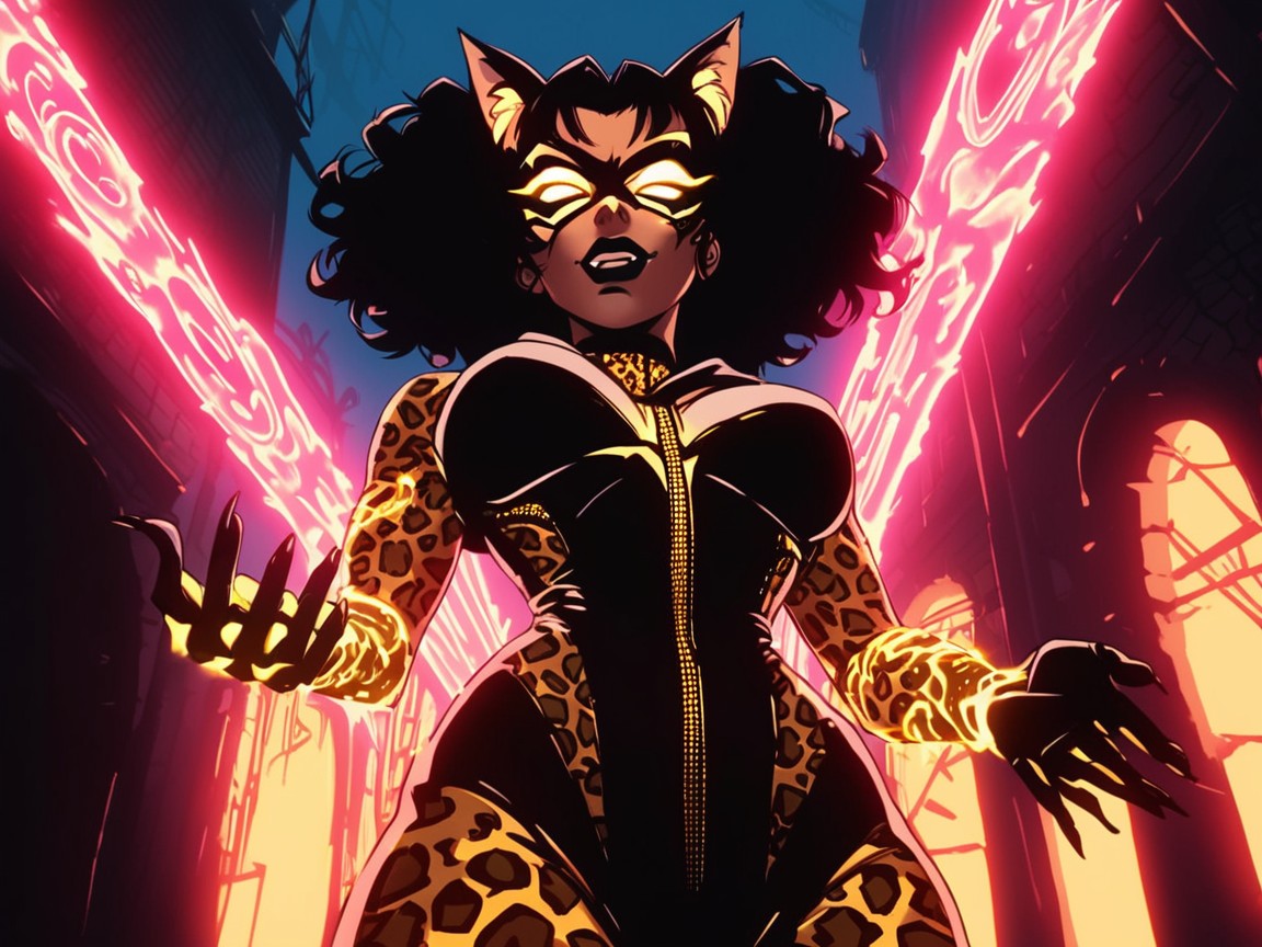 Gapped Thighs, Cat Ears, Slicked Brunette Pigtails AI Porn