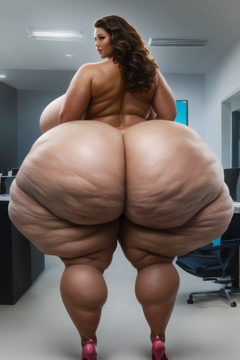 Naked, Curly, Extremely Enormous Fake Booty AI Porn