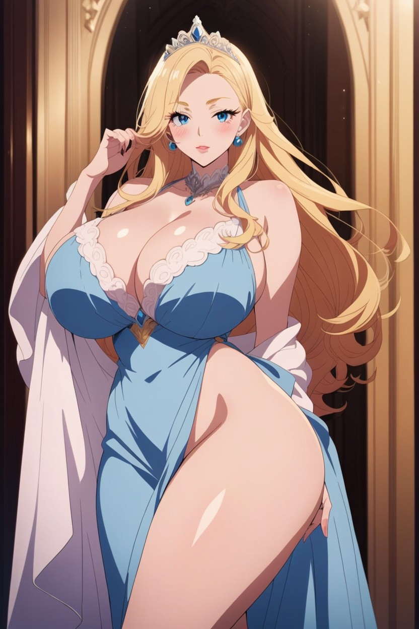 Glossy Lips, White Woman, Large Breast Hentai AI Porn