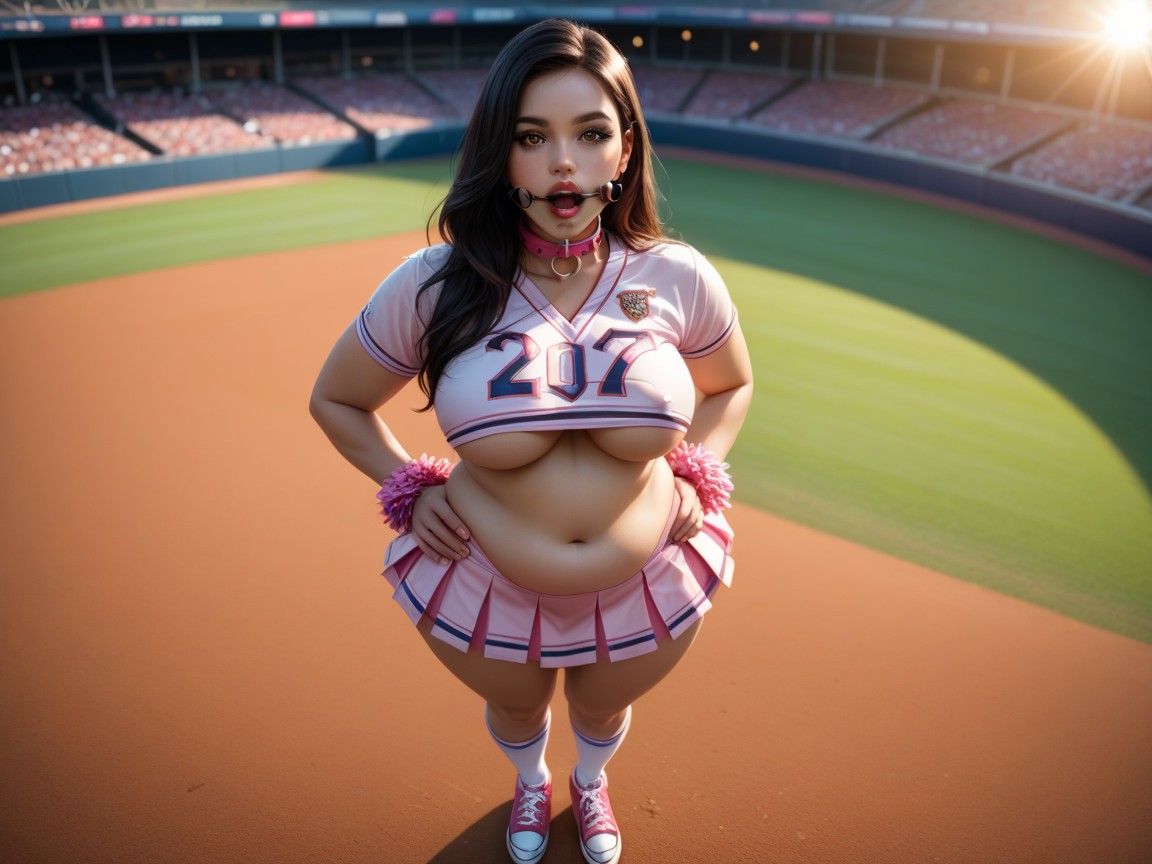 Micro Skirt, Large Breast, Cheerleader BBW AI Porn