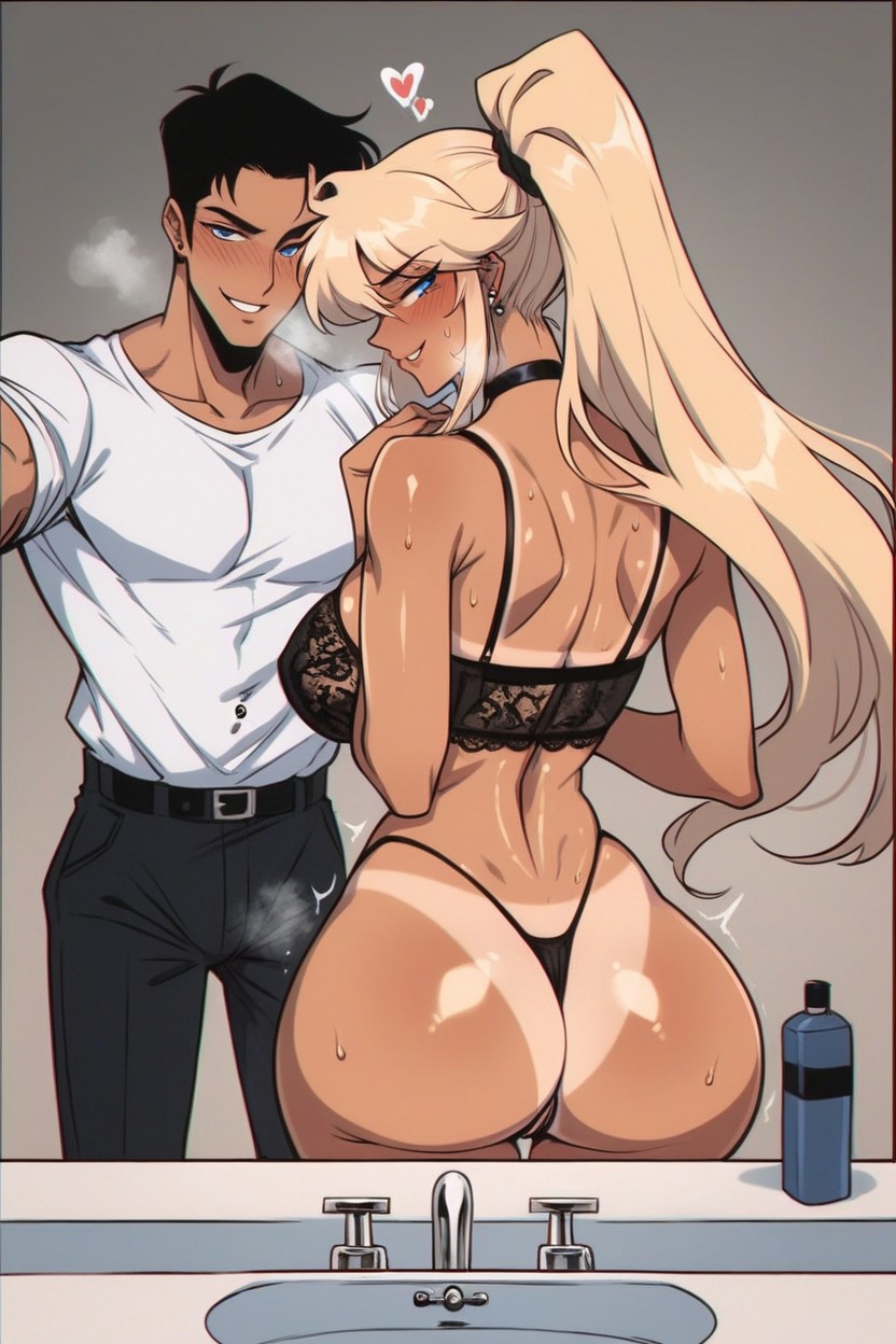 Heart Shapped Ass, No Pants, Pierced Nipple Hentai AI Porn