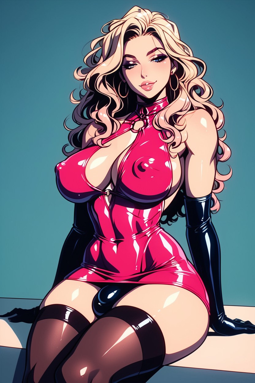 Hostess_bar, Glistening Skin, Thick_thighs Shemale AI Porn