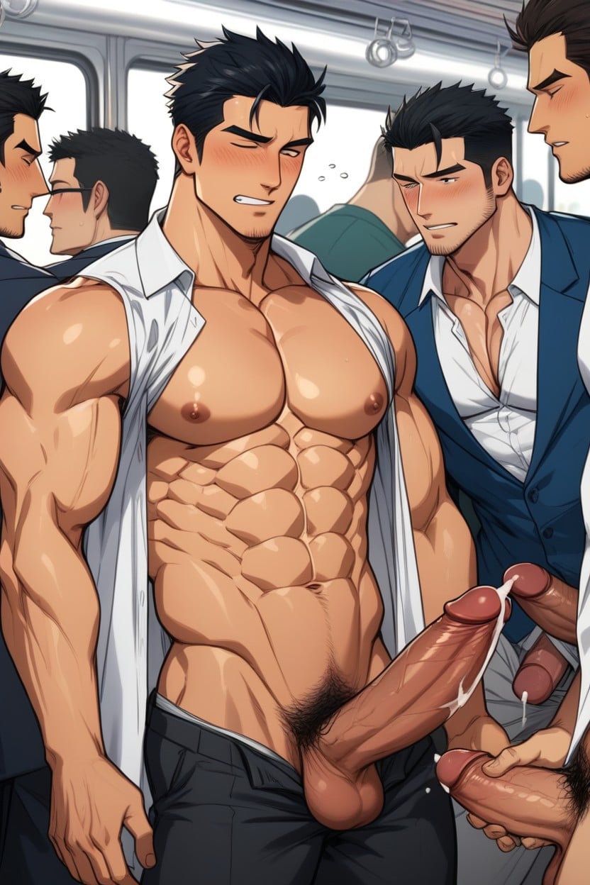 Abs, Japanese, Bare Pectorals AI Gay Porn