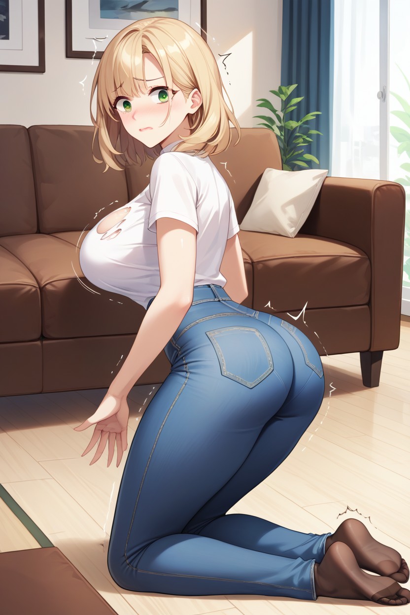 Grabbing Sides, Pretty Face, Fair Skin Hentai AI Porn