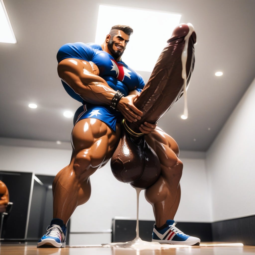 Oiled Skin, Tanned Skin, Muscular AI Gay Porn