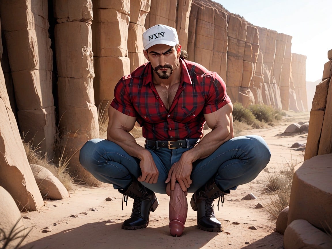 Desert, Male Chest, Jeans Hentai AI Porn