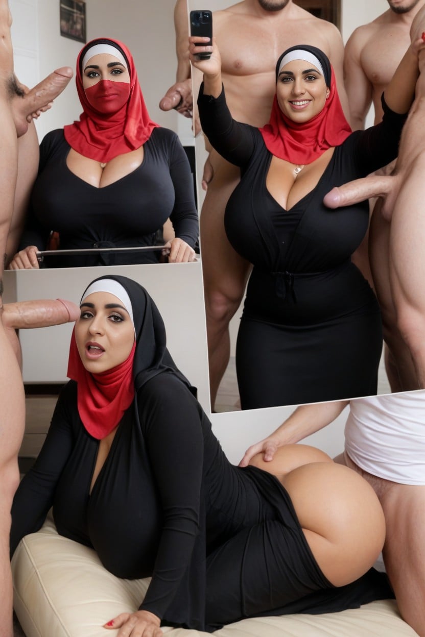 Abaya, Arab, Five Arab Women AI Porn