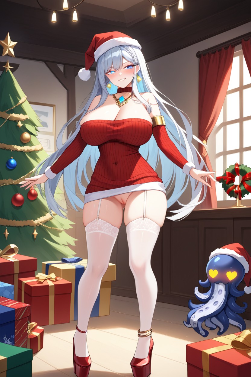 Blue Eyes, Horny, Embarrassed Hentai AI Porn