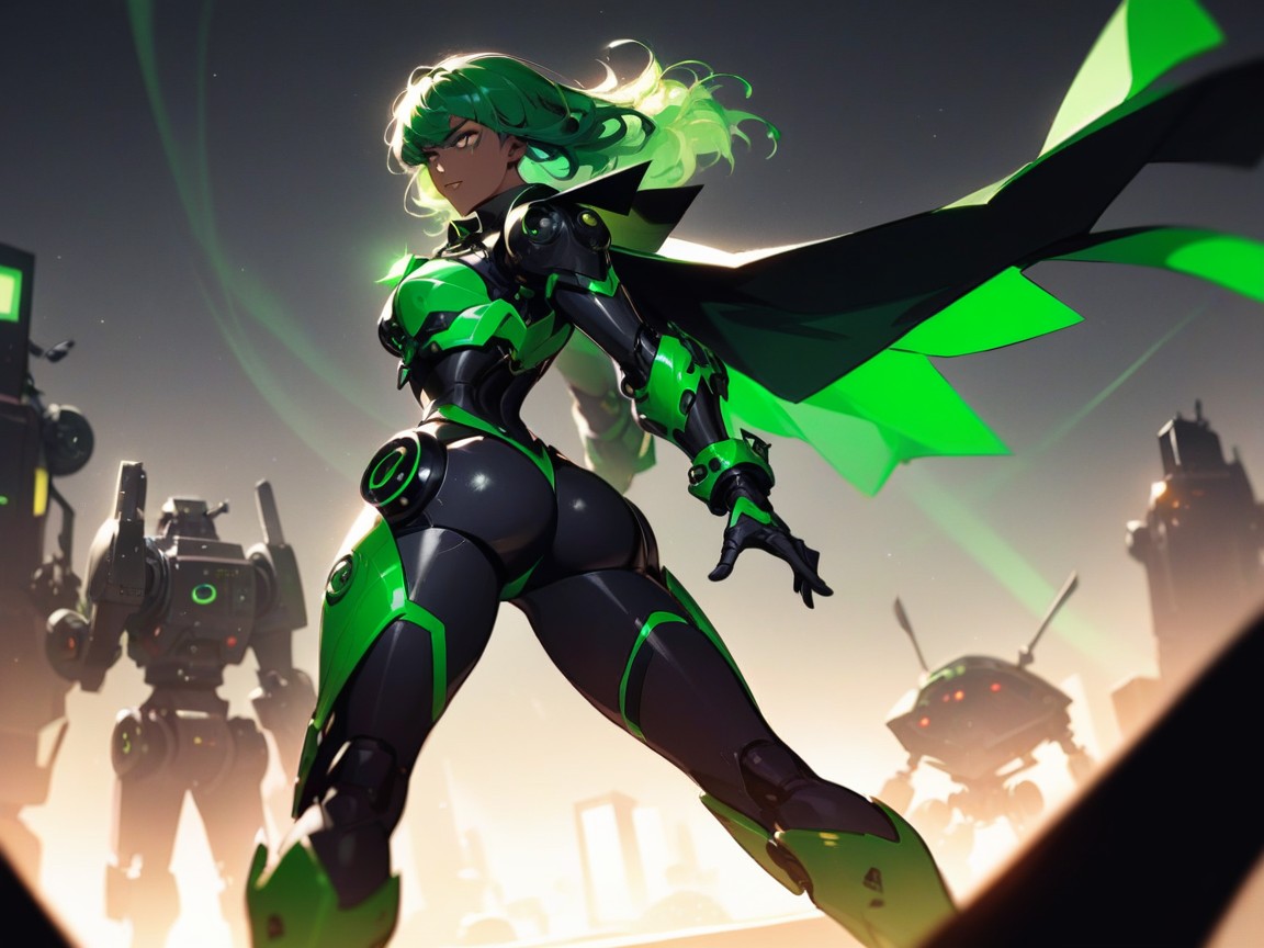 Green Plaid Domino Mask, Uniform, Superhero Hentai AI Porn