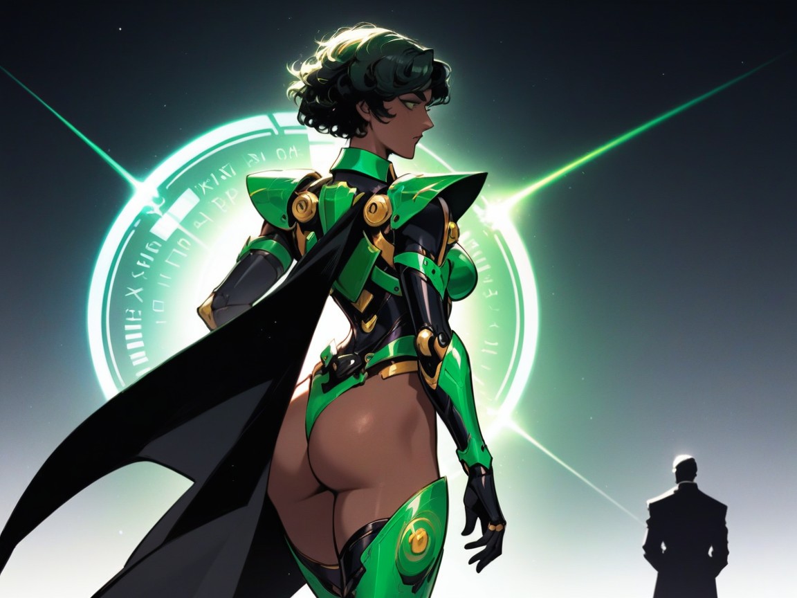 Curly, Robot Armor, Asymmetrical Breasts Hentai AI Porn