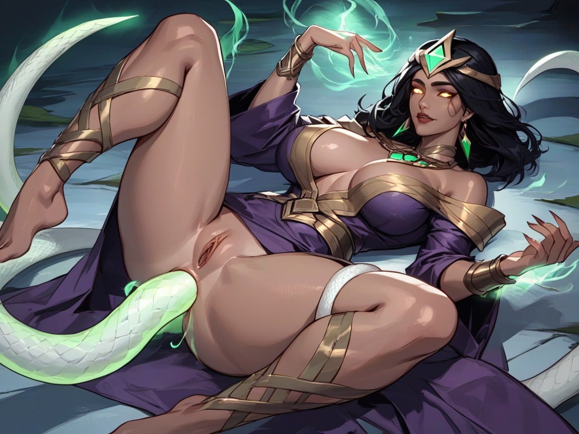 Laying, White Serpent Snakes, Straight AI Porn