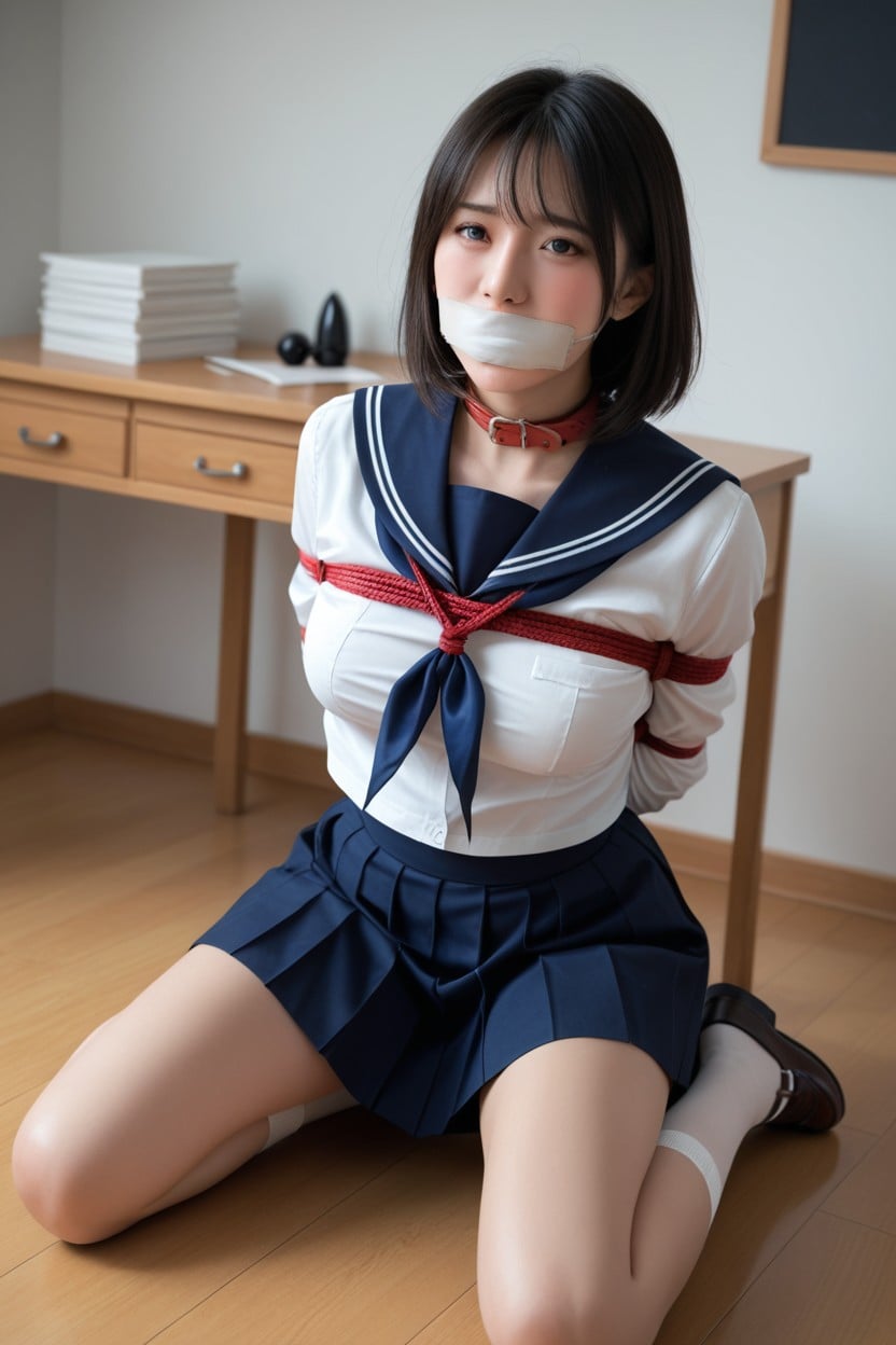 Dark Brown Loafers, Noir, Shibari Asian AI Porn