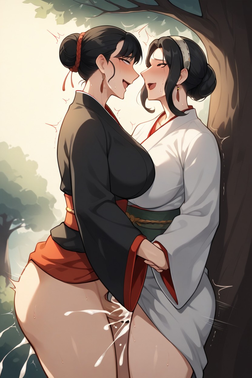 Fur Garment, Sweating, Side View Hentai AI Porn