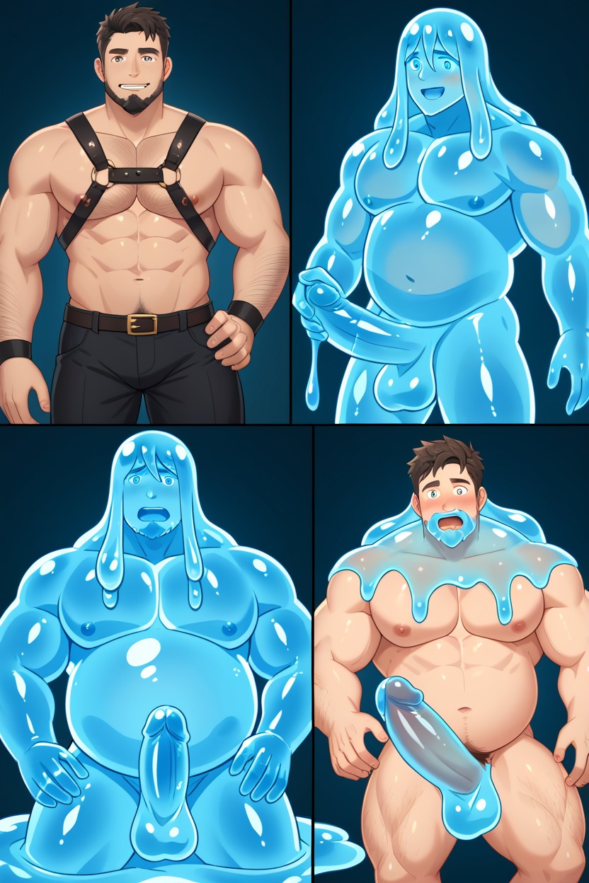 Manly Man Gains Weight, 흥분한 얼굴, Big Beard 게이 AI 포르노