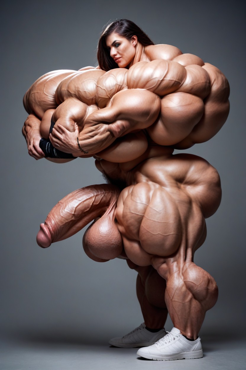 Tan Skin, Vascularity, Futanari Giantess Shemale AI Porn