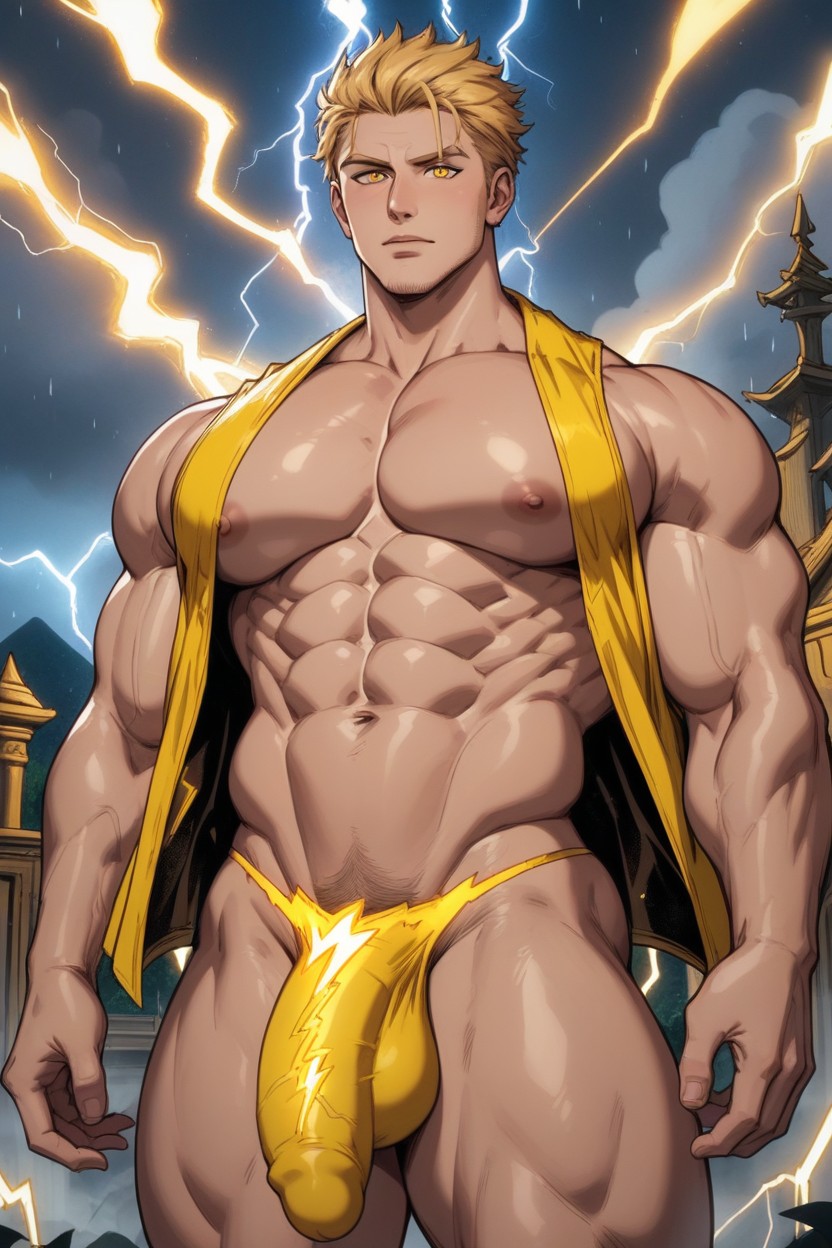 Motion Lines, No Shirt, 거대한 게이 AI 포르노