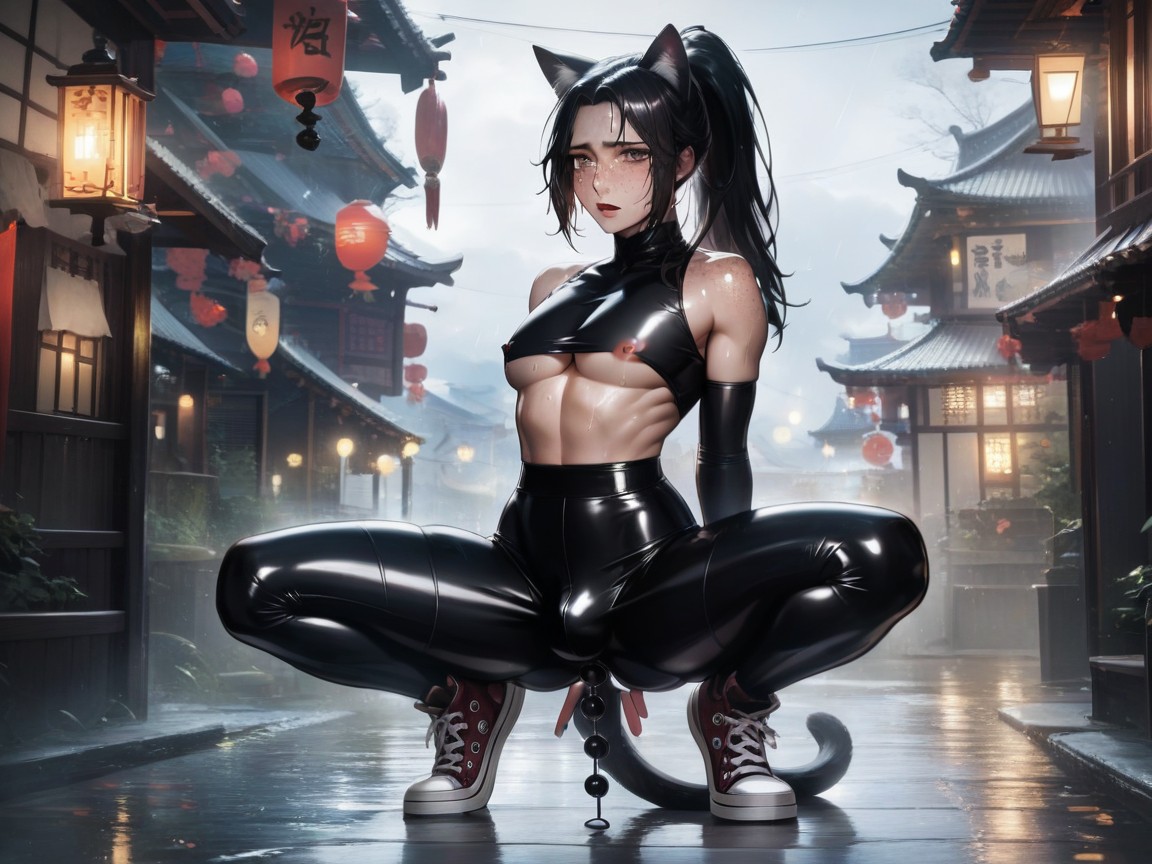 Wet Clothes, Sweaty, Tail AI Porn
