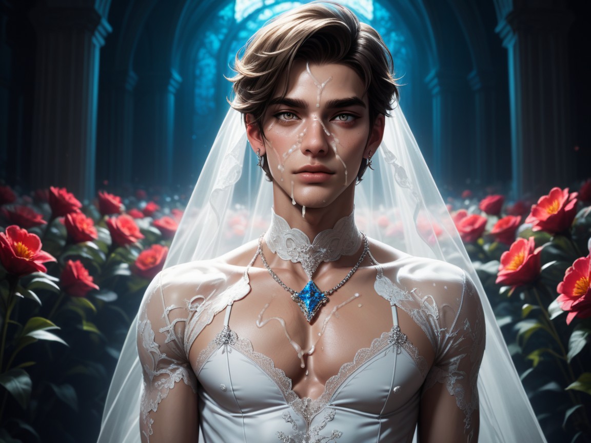 Wedding Dress, Wedding, Femboy  AI Gay Porn
