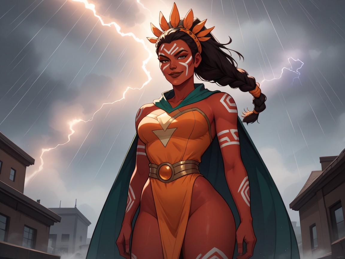 Waist Length Hair, Soft Light, Strong Wind Effects AI Porn