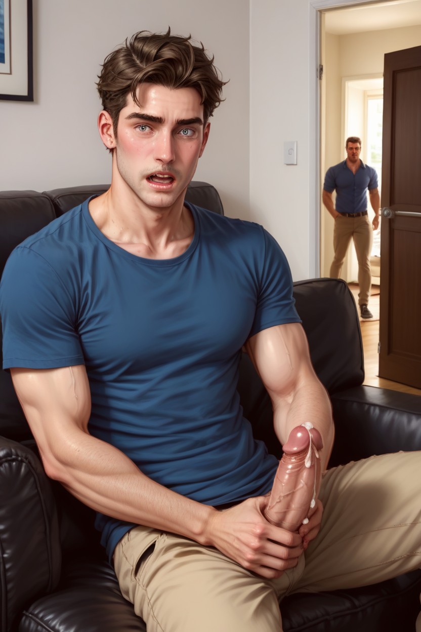 Sitting, Sitting, Masturbating AI Gay Porn