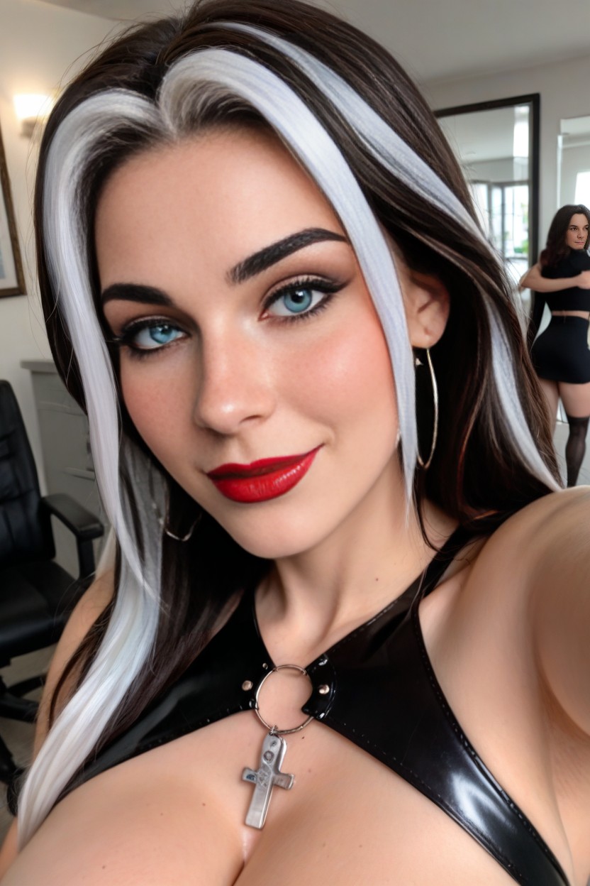 Office Shirt, Many People Around, Blue Eyes AI Porn