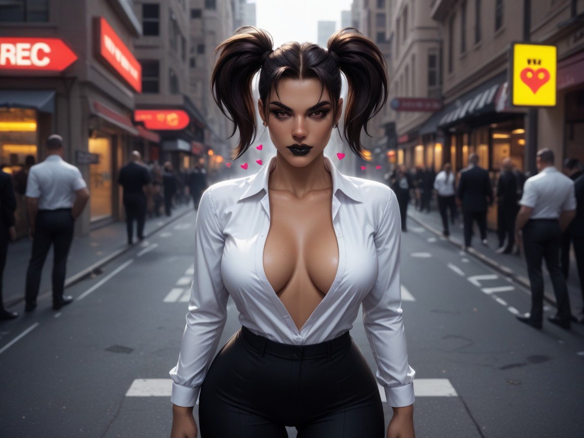 Rounded Ass, News Reporter, Hooded Eyes Hentai AI Porn
