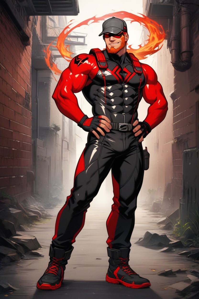 Street, Dark Alley Background, Standing AI Gay Porn