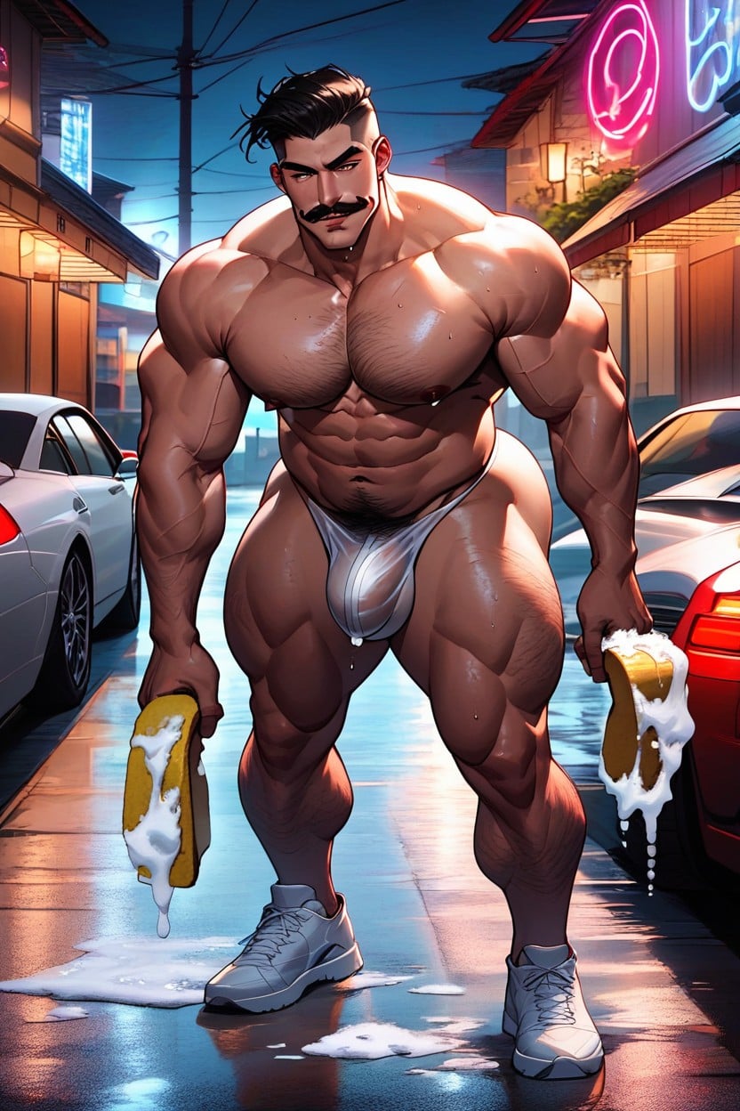 Neon, Thick Thighs, Fat Pecs AI Gay Porn