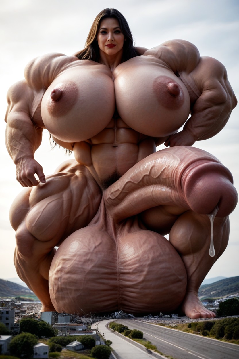Hyper Gigantic Massive Muscles, Hyper Gigantic Massive Penis, Hyper Gigantic Massive Testicles Shemale AI Porn