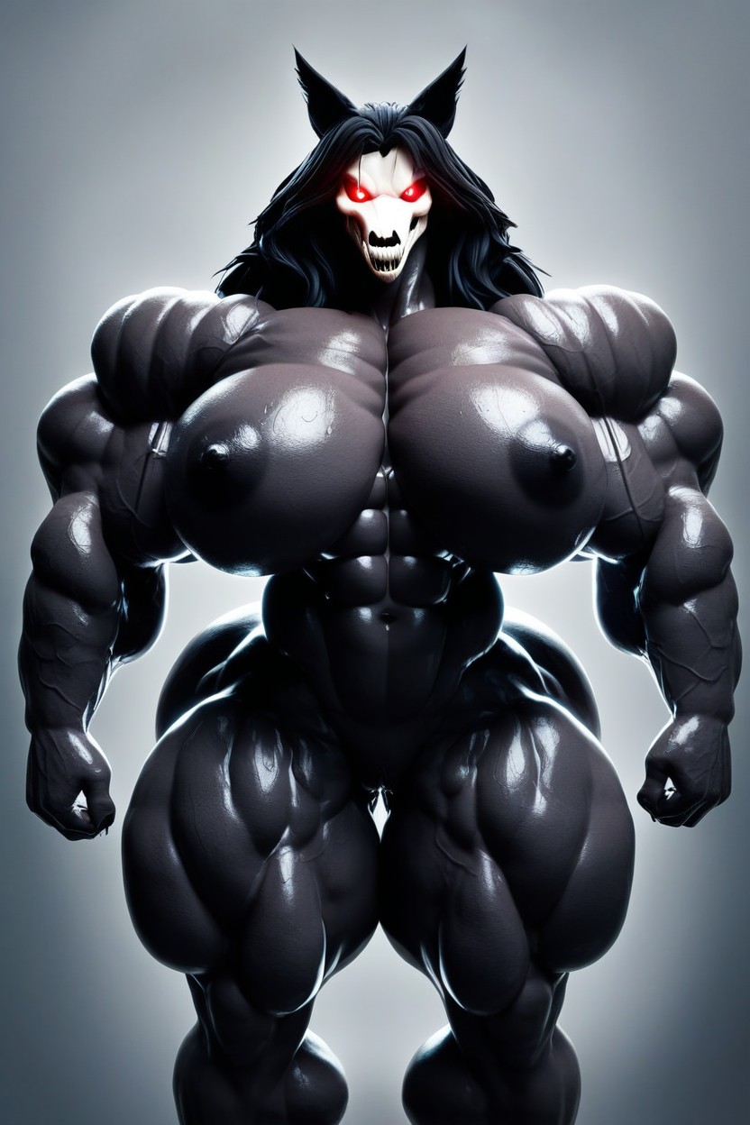 Naked, Sweaty, Flexing His Muscles Furry AI Porn