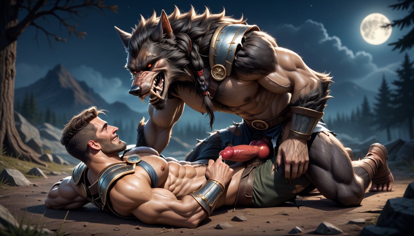 Werewolf Male Harem, Happy, The Picture Is Rendered In High Definition AI Gay Porn